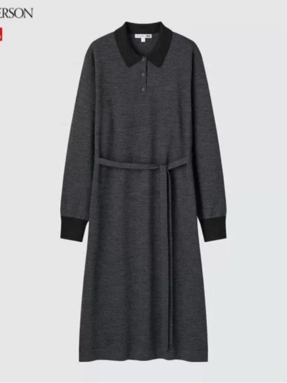 JW Anderson x UNIQLO grey knit polo dress sz S NWOT